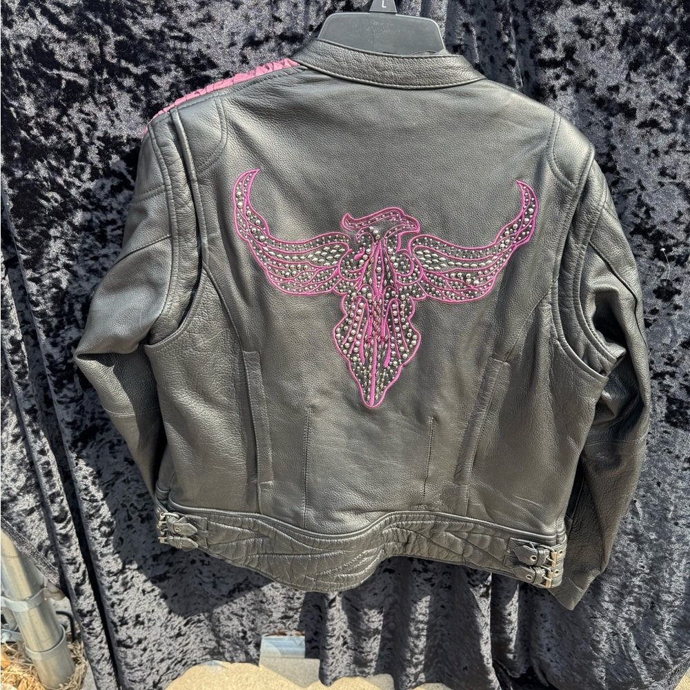 Milwaukee Leather Jacket with Pink Accents - Picture 4 of 13